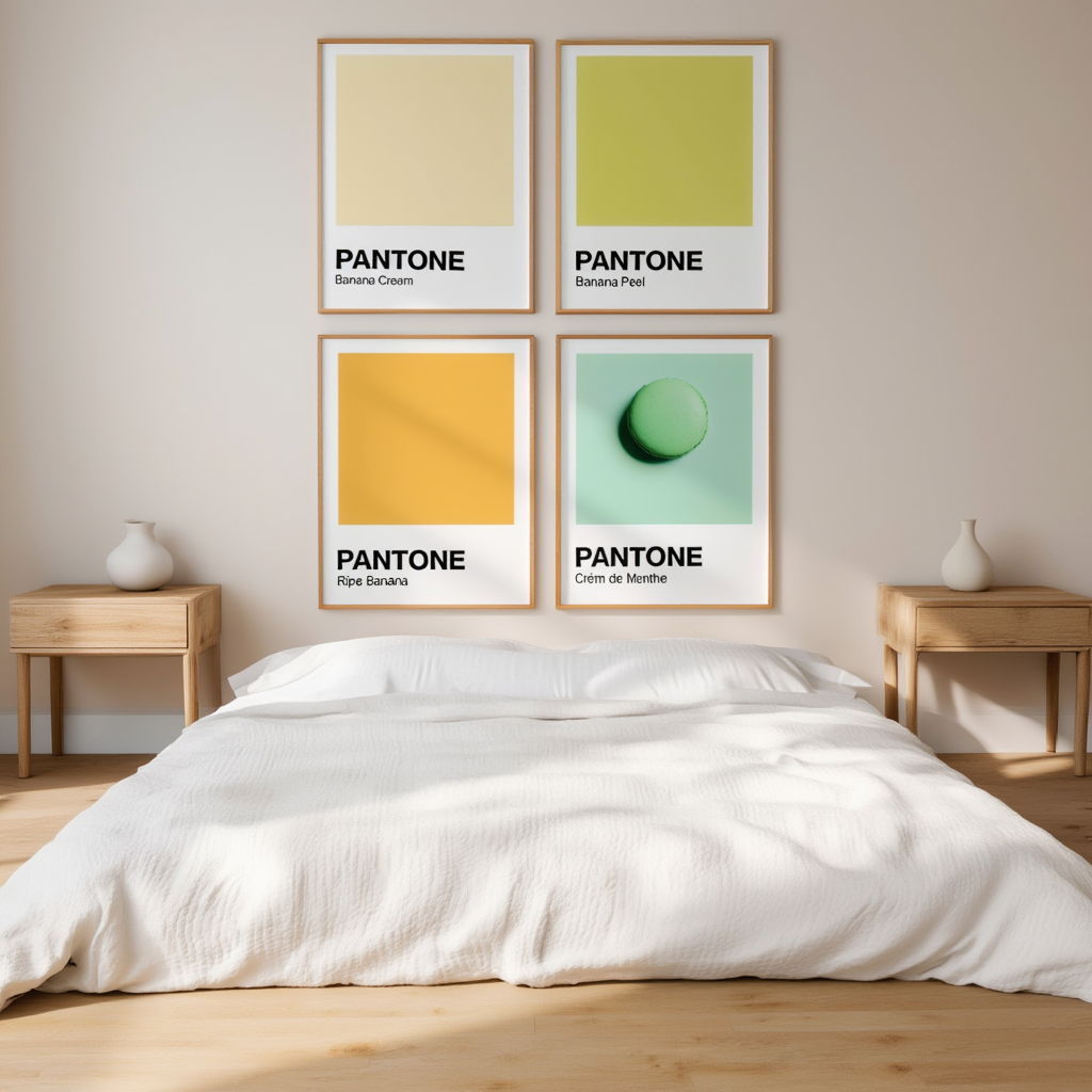 Set of 4 Pantone Inspired Colours – Minimalist Color Code Art Prints