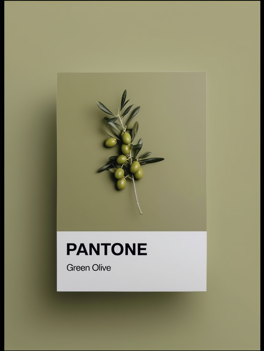Pantone Inspired Green Olive – Minimalist Color Art Print