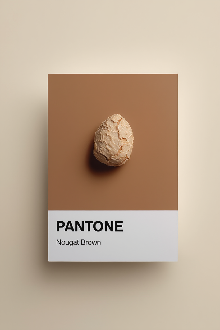 Pantone-Inspired Nougat Brown – Minimalist Color Art Print