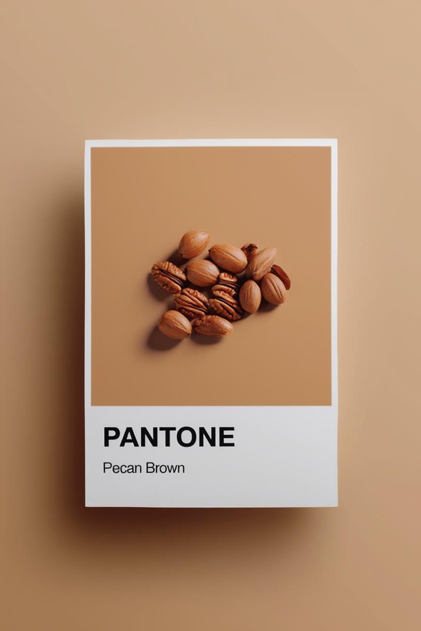Pantone-Inspired Pecan Brown – Minimalist Color Art Print