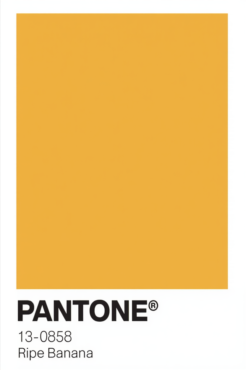 Pantone Inspired Ripe Banana – Minimalist Color Code Art Print