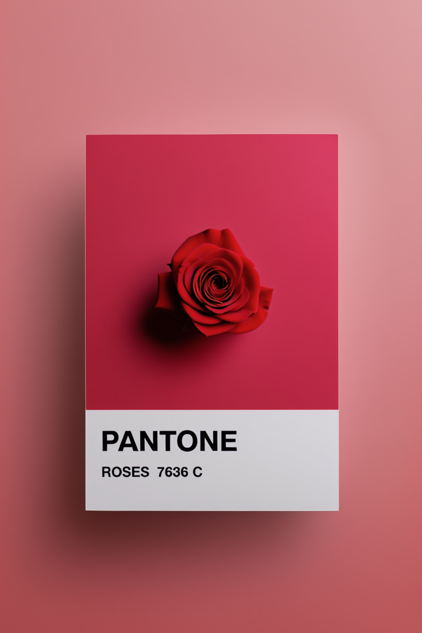 Pantone Inspired Roses – Minimalist Color Code Art Print