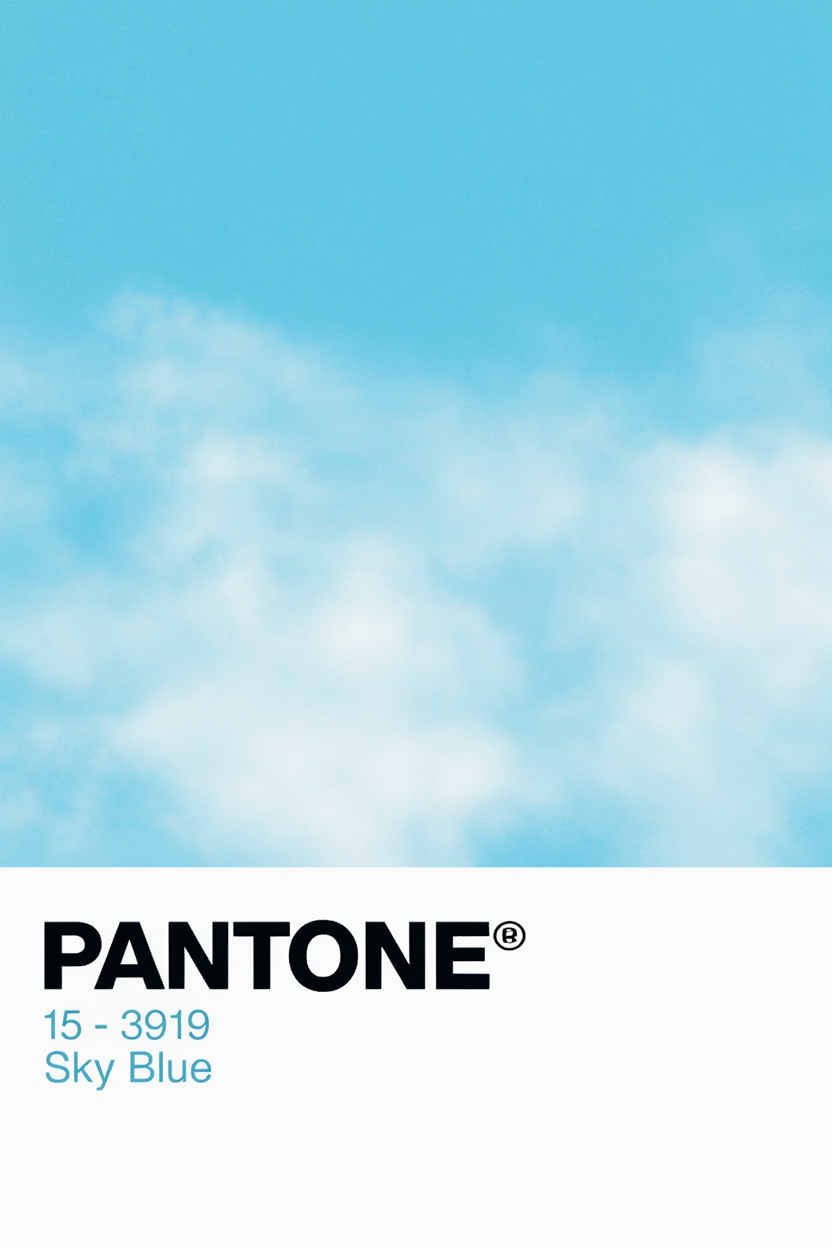 Pantone Inspired Sky blue – Minimalist Color Code Art Print