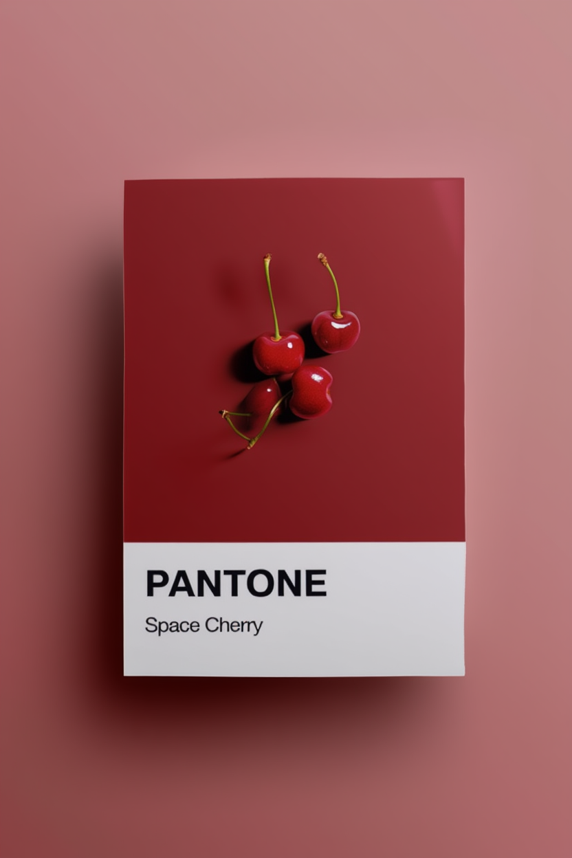 Pantone-Inspired Space Cherry – Minimalist Color Art Print