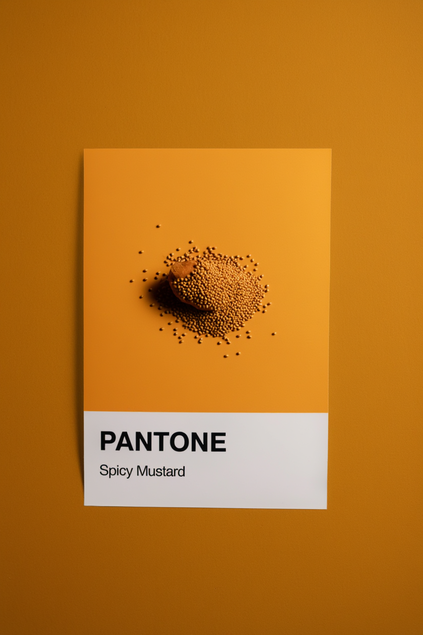 Set of 3 Pantone-Inspired Spicy Mustard, Orange & Banana Peel – Minimalist Color Art Prints