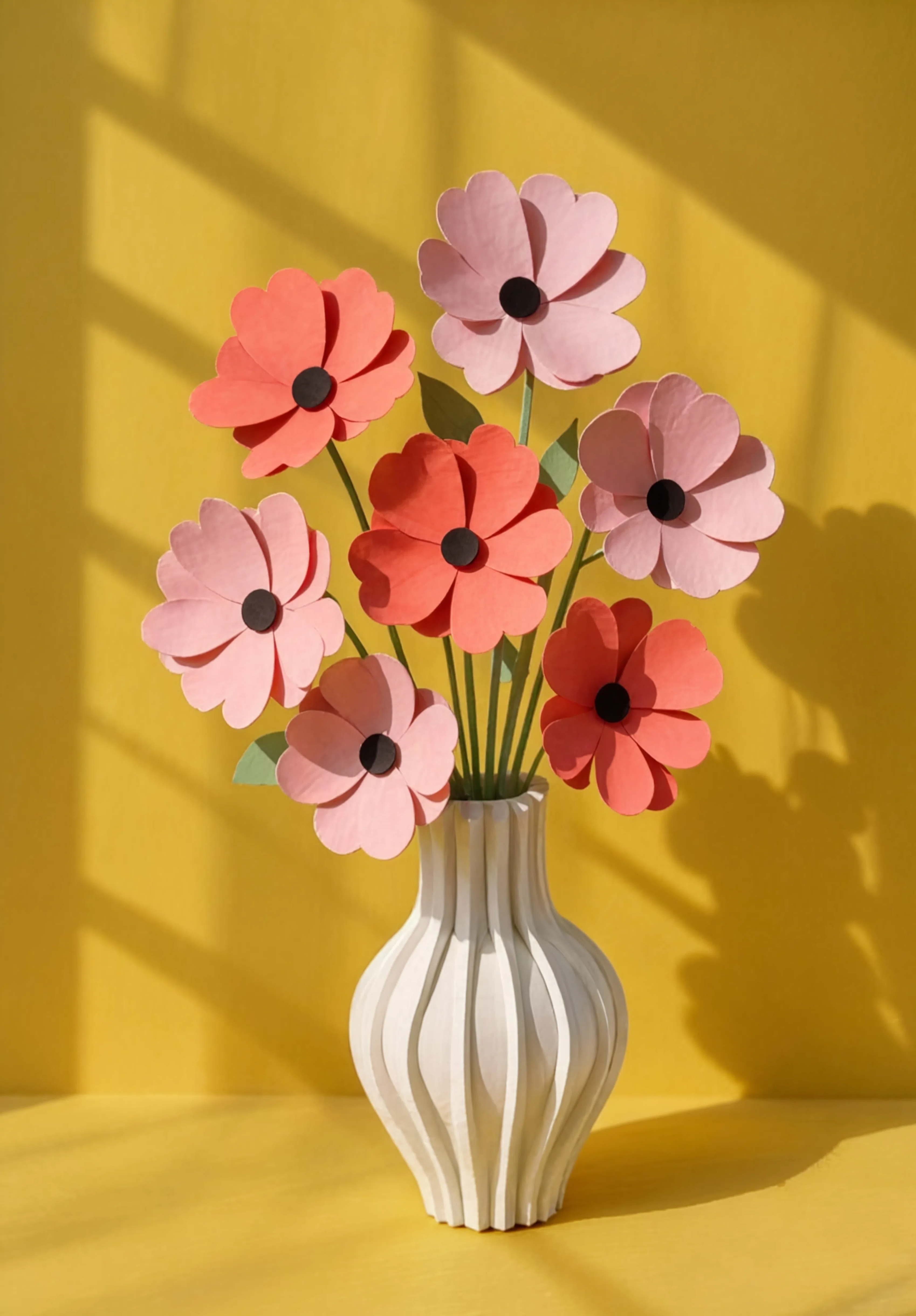 Paper Cosmos Still Life II | Contemporary Floral Still Life Art Print