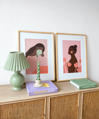 Set of 2 Minimalist Female Figure Wall Art Prints – Beautiful Woman & Elegant Woman with Flower