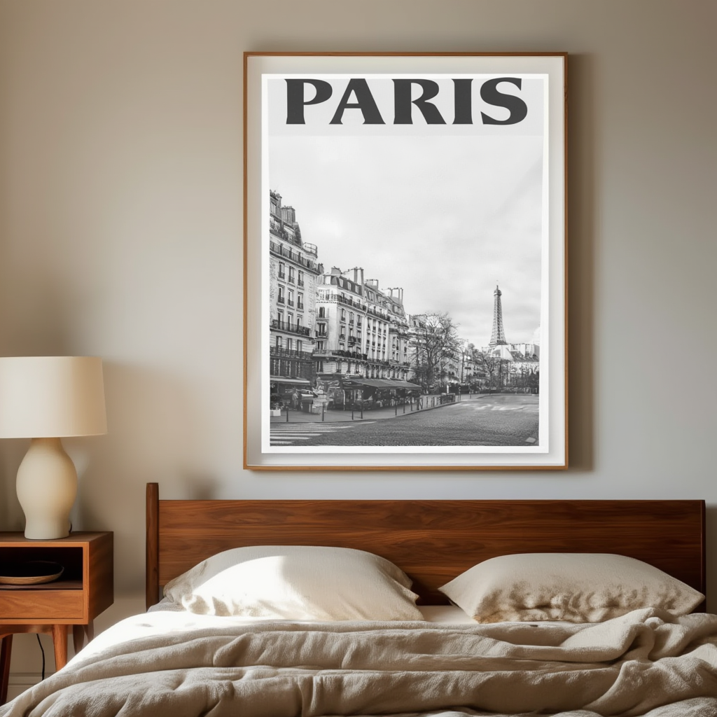 Paris Skyline – Minimalist Cityscape Art Print | Wall Décor