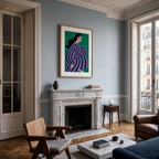 Figurative Woman in Striped Dress | Contemporary Abstract Portrait Wall Art