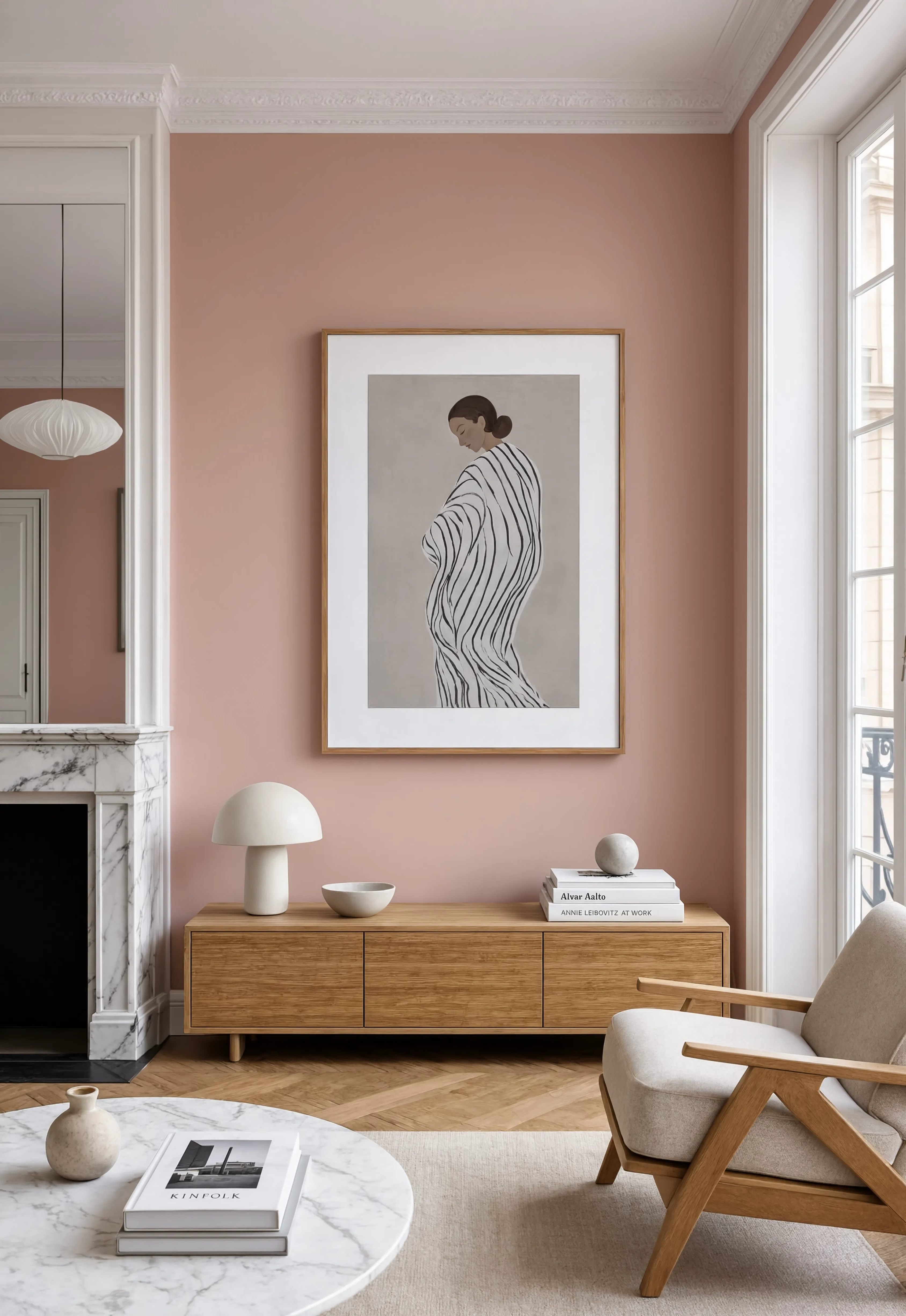 Striped Drapery Figure – New Pose II | Contemporary Figurative Wall Art