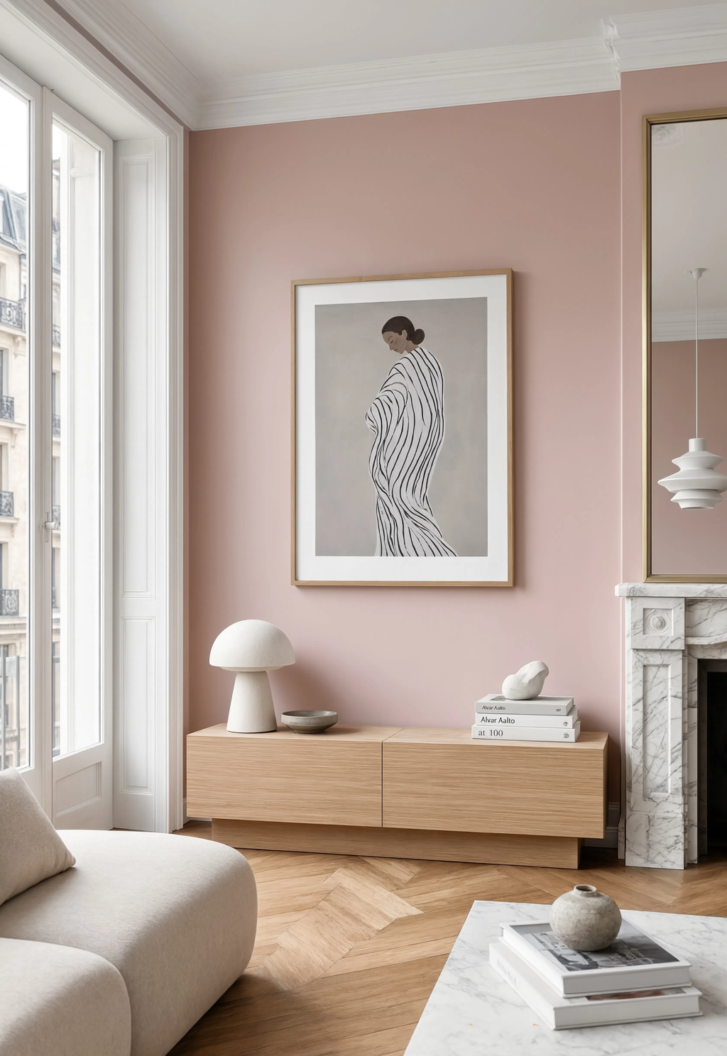 Striped Drapery Figure – New Pose II | Contemporary Figurative Wall Art