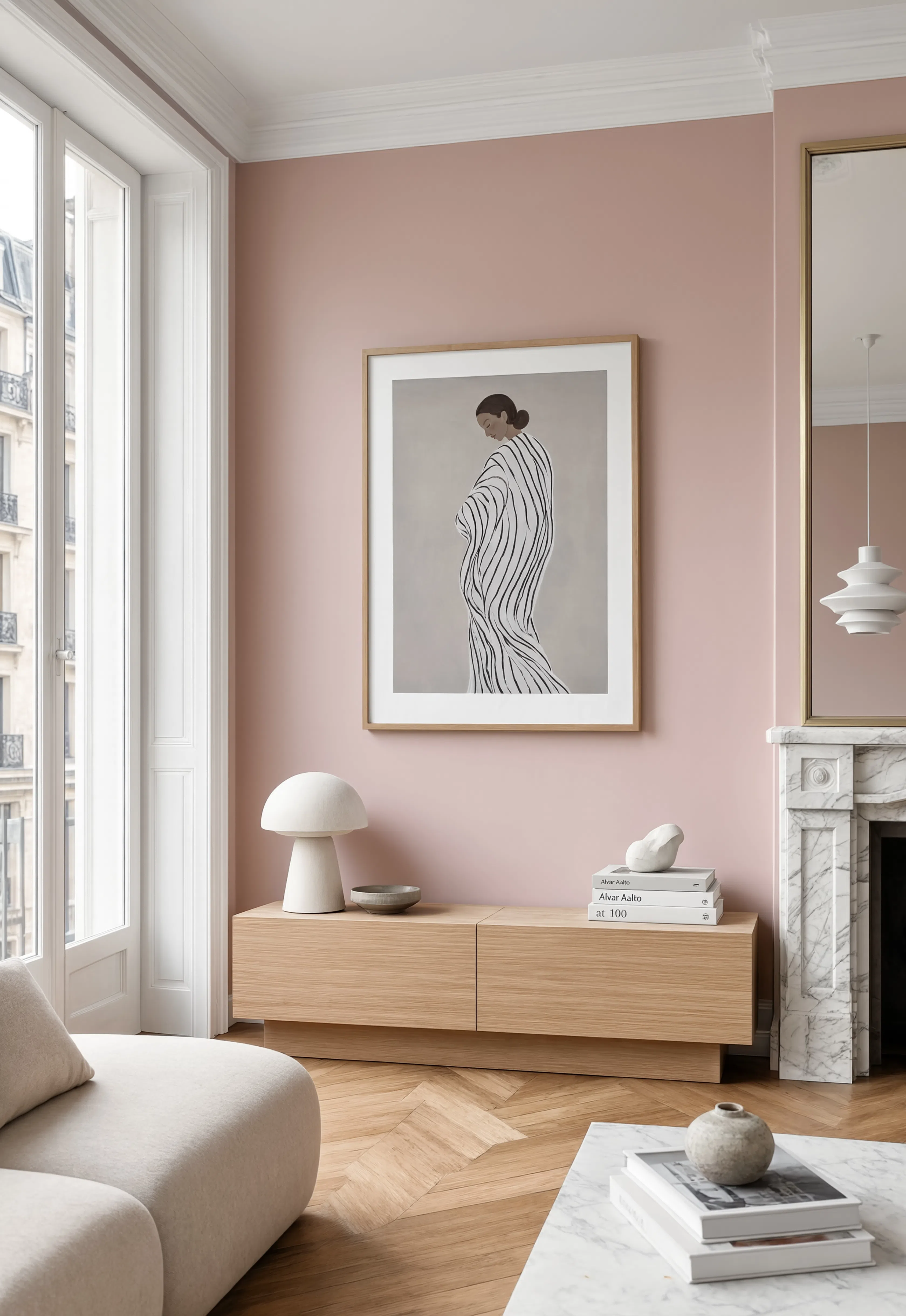 Striped Drapery Figure – New Pose II | Contemporary Figurative Wall Art