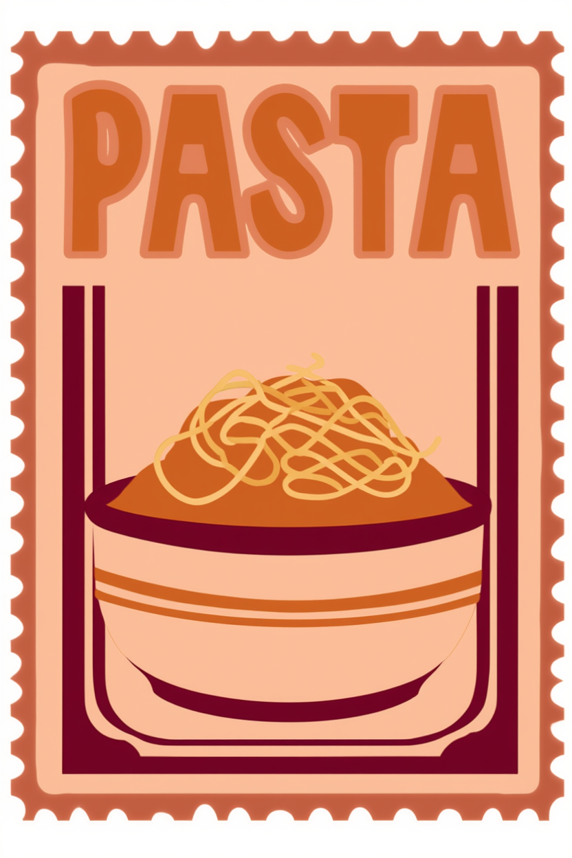 Italian Kitchen Print Set of 4 – Pasta, Lobster, Tomatoes & Bon Appétit Typography