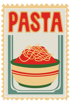 Bon Appétit Kitchen Art Set – 4 Prints Featuring Pasta, Lobster & Tomatoes