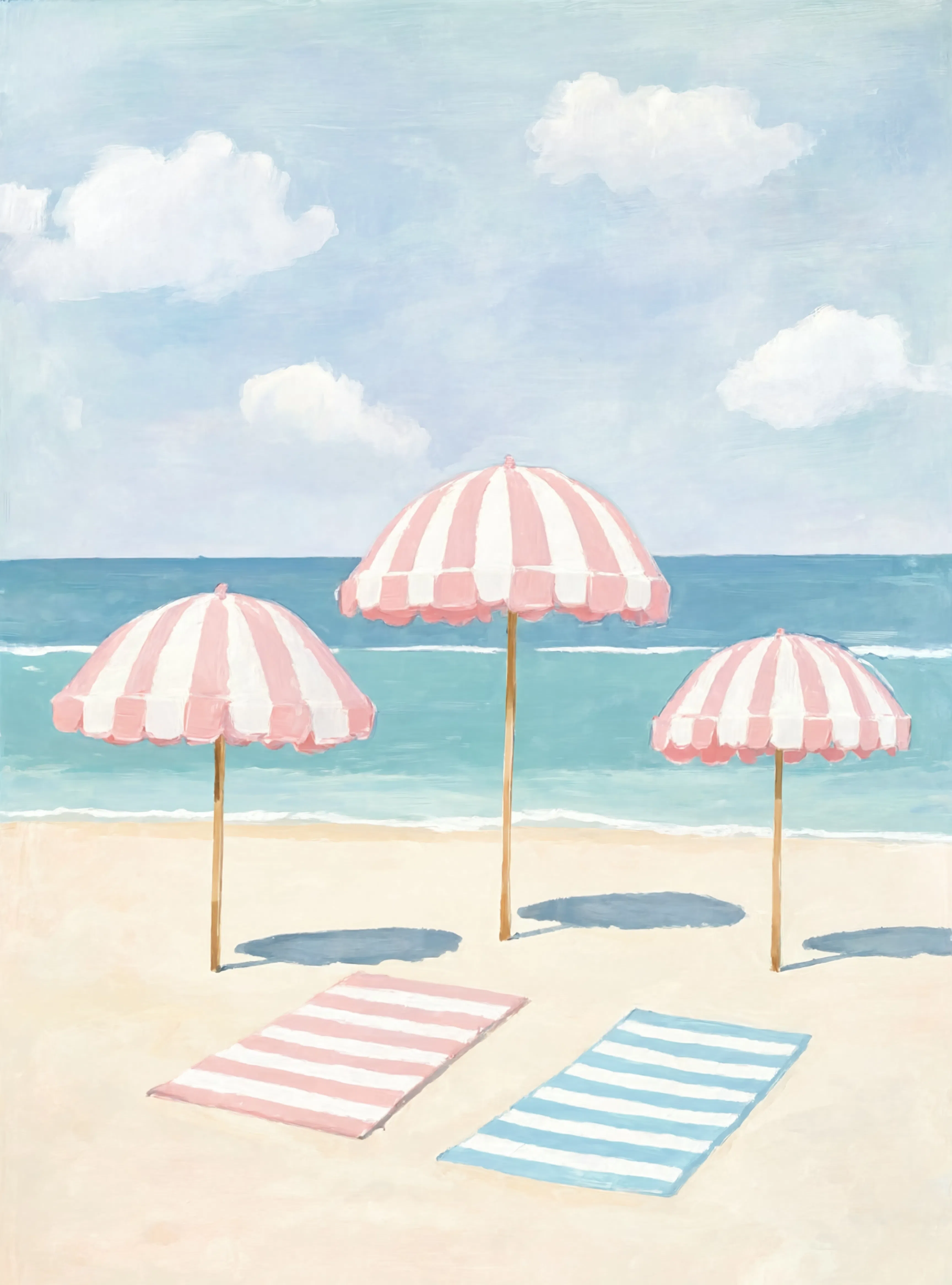 Pastel Beach Painting Variation | Contemporary Coastal Wall Art