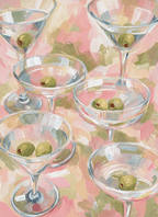 Pastel Martini Variation | Modern Cocktail Wall Art