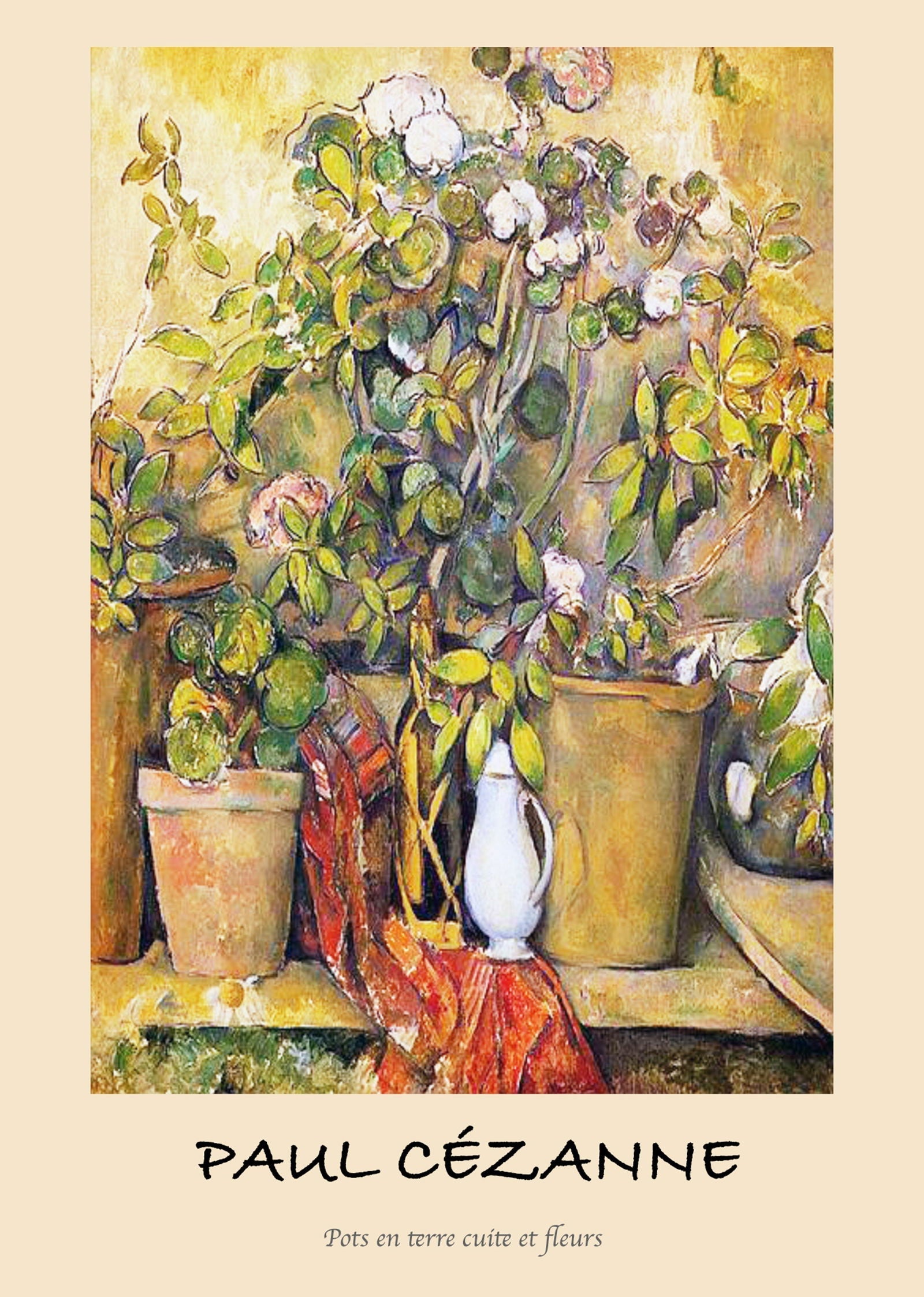 Paul Cézanne - Pots en terre cuite et fleurs Poster
