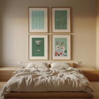 Set of 4 Duck Illustrative Prints – Swimming & Olives – Whimsical Wall Art - Hakyarts