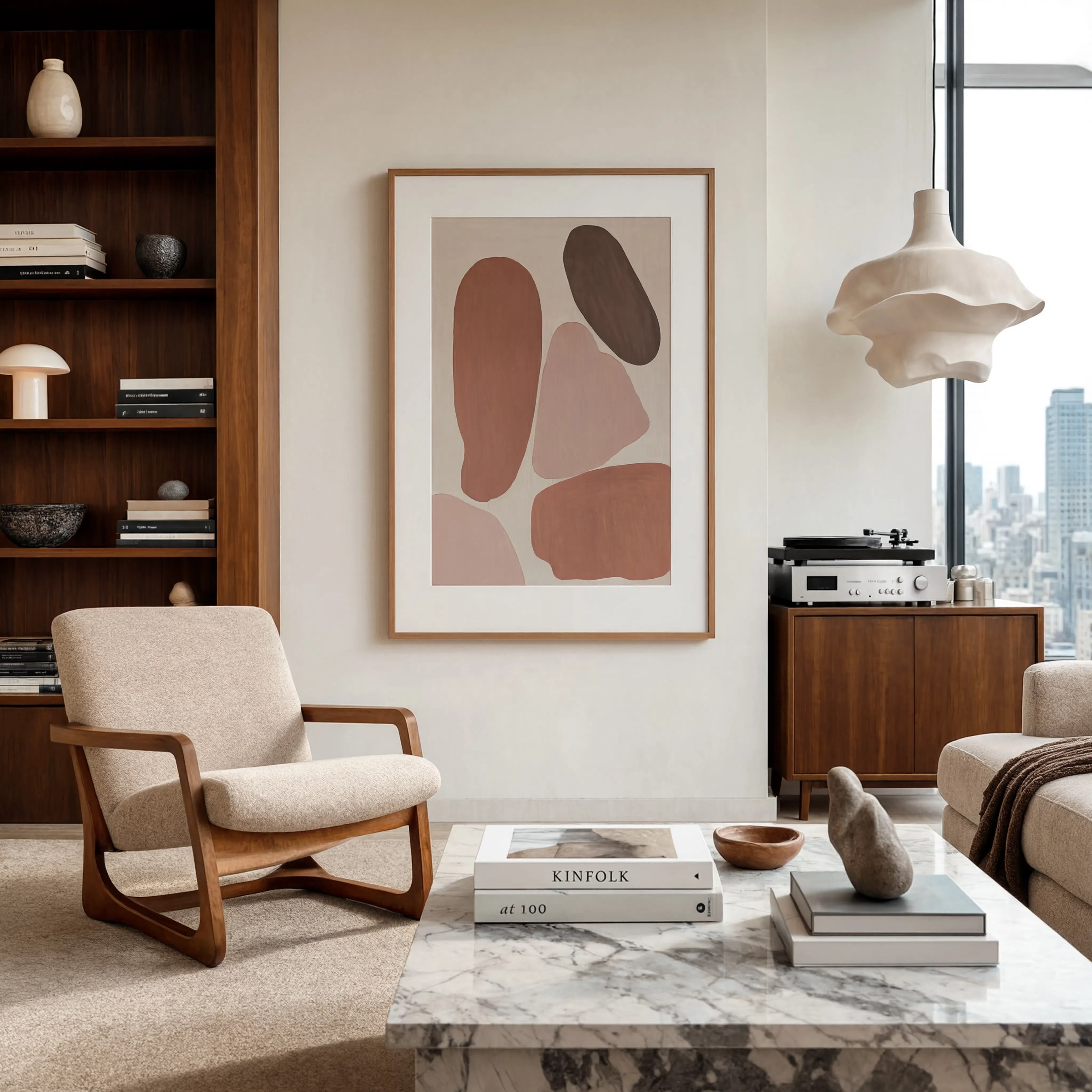 Abstract Pastel Earthy Tones | Contemporary Abstract Wall Art Print