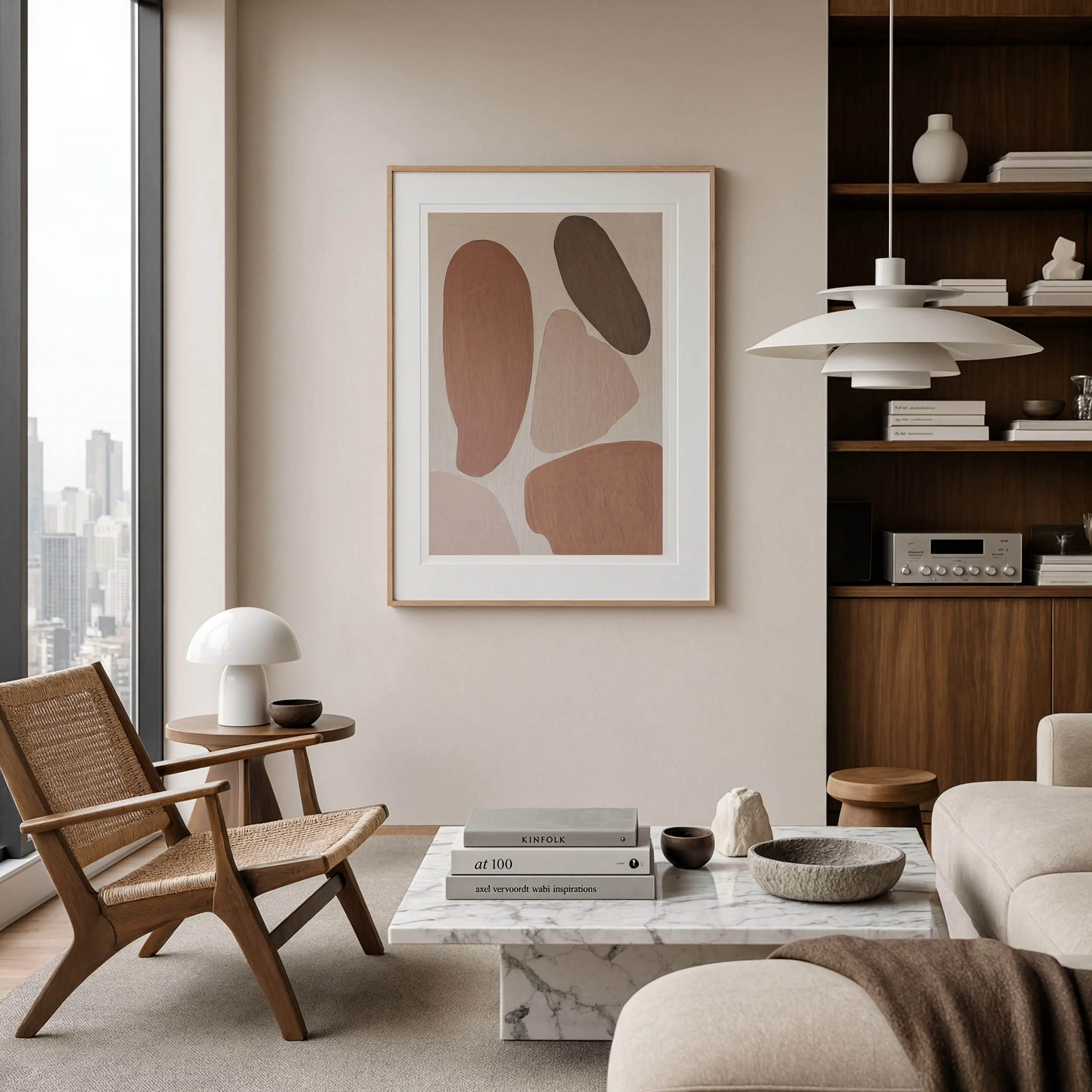 Abstract Pastel Earthy Tones | Contemporary Abstract Wall Art Print