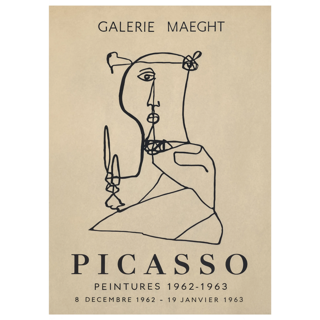 Picasso Style Poster Variation I | Contemporary Abstract Figurative Wall Art