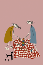 Picnic Scene – Illustrated Print of Leisure and Charm