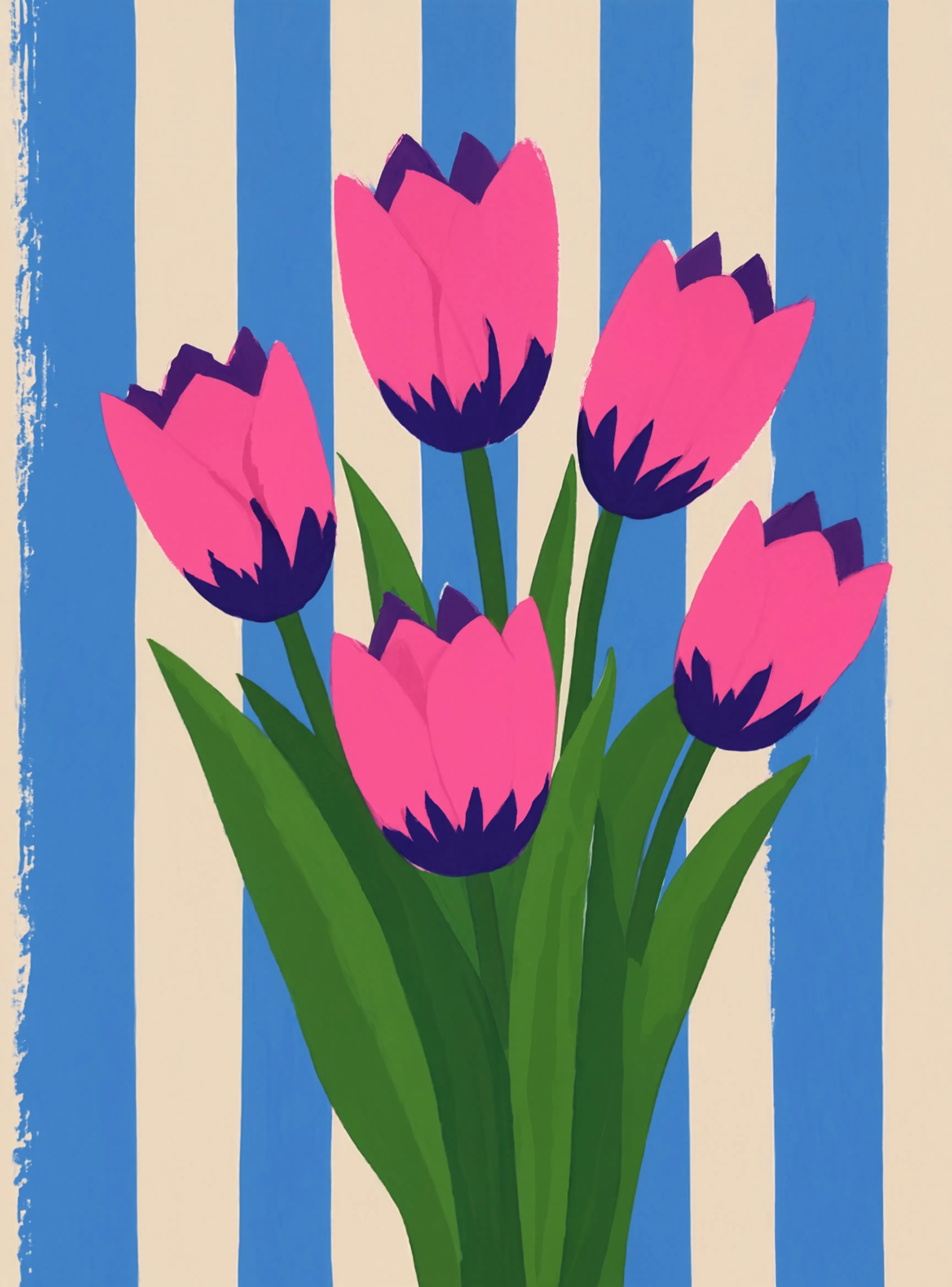Tulips Pink Blooms Variation