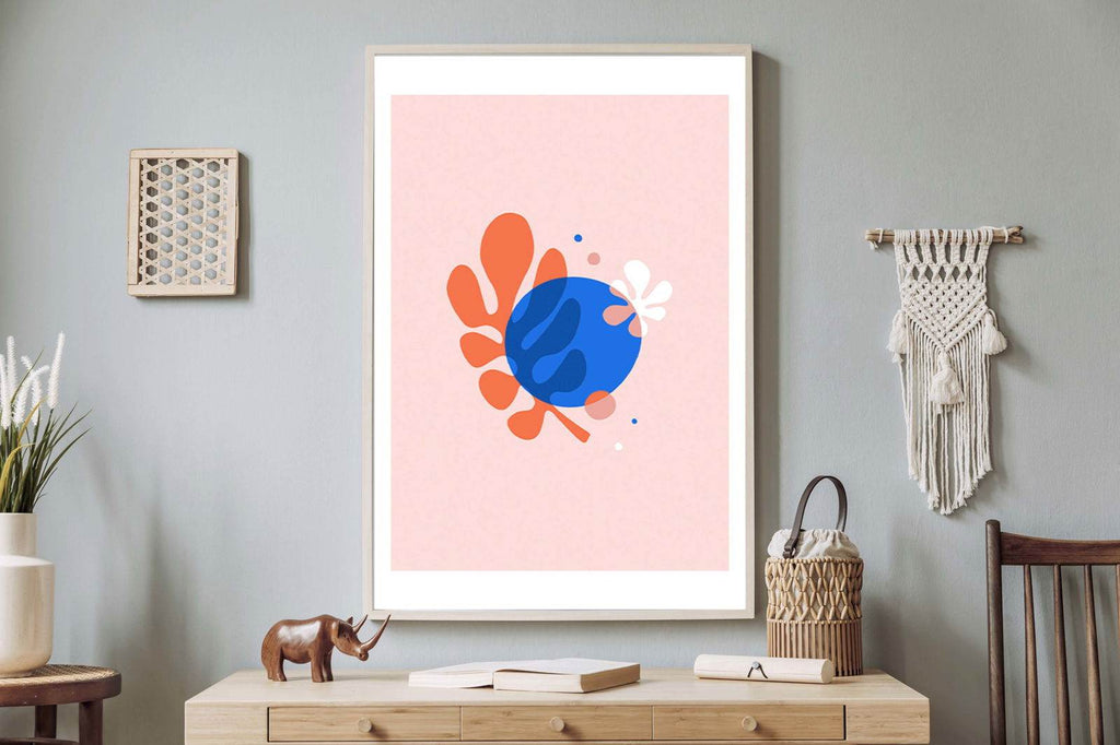 Pink Blue Leaf Poster - Hakyarts