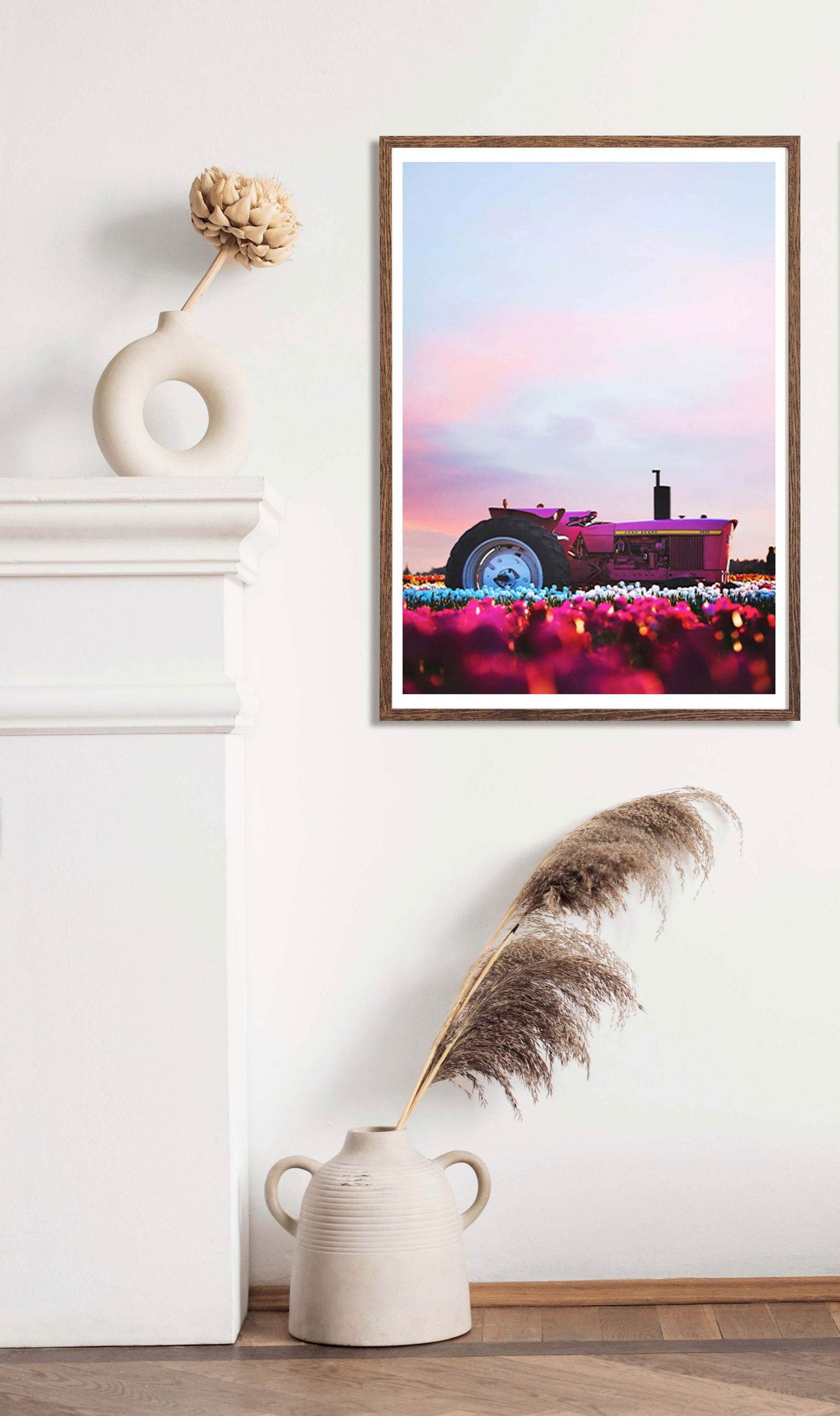 Pink Tractor Poster - Hakyarts