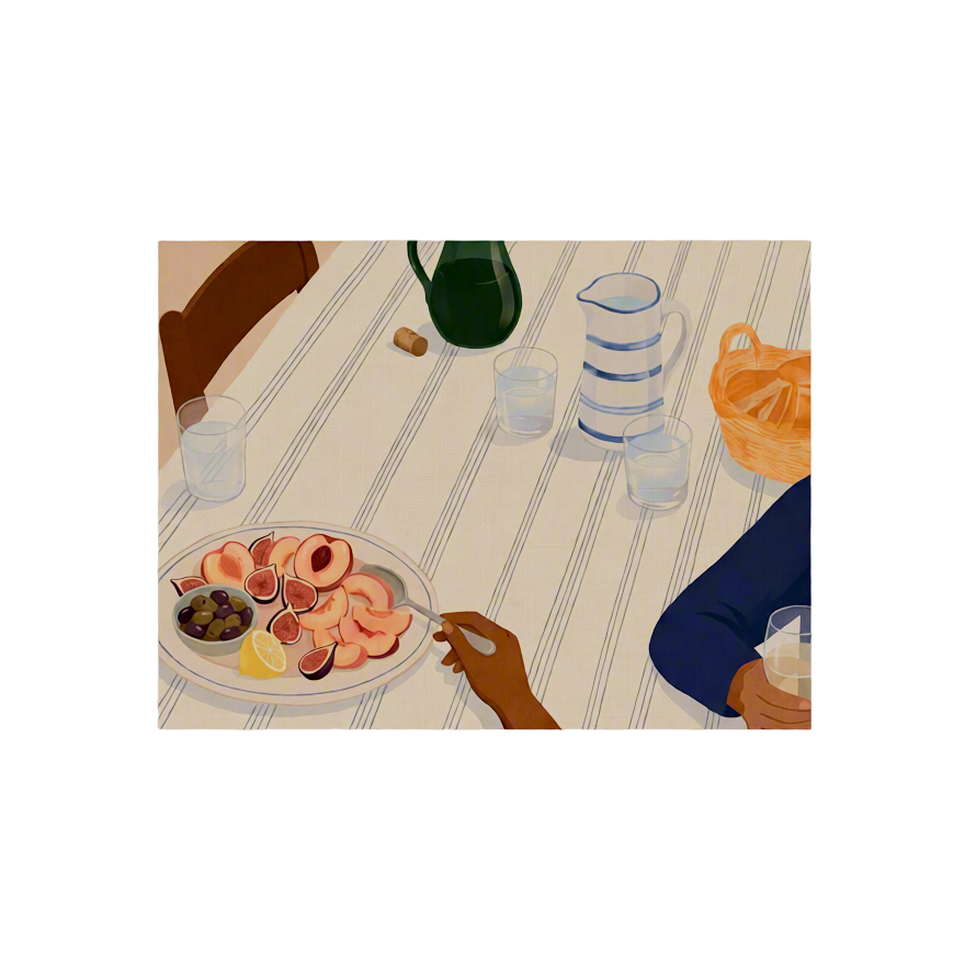 Canvas Print Peaches and Gossip | Contemporary Figurative Wall Art