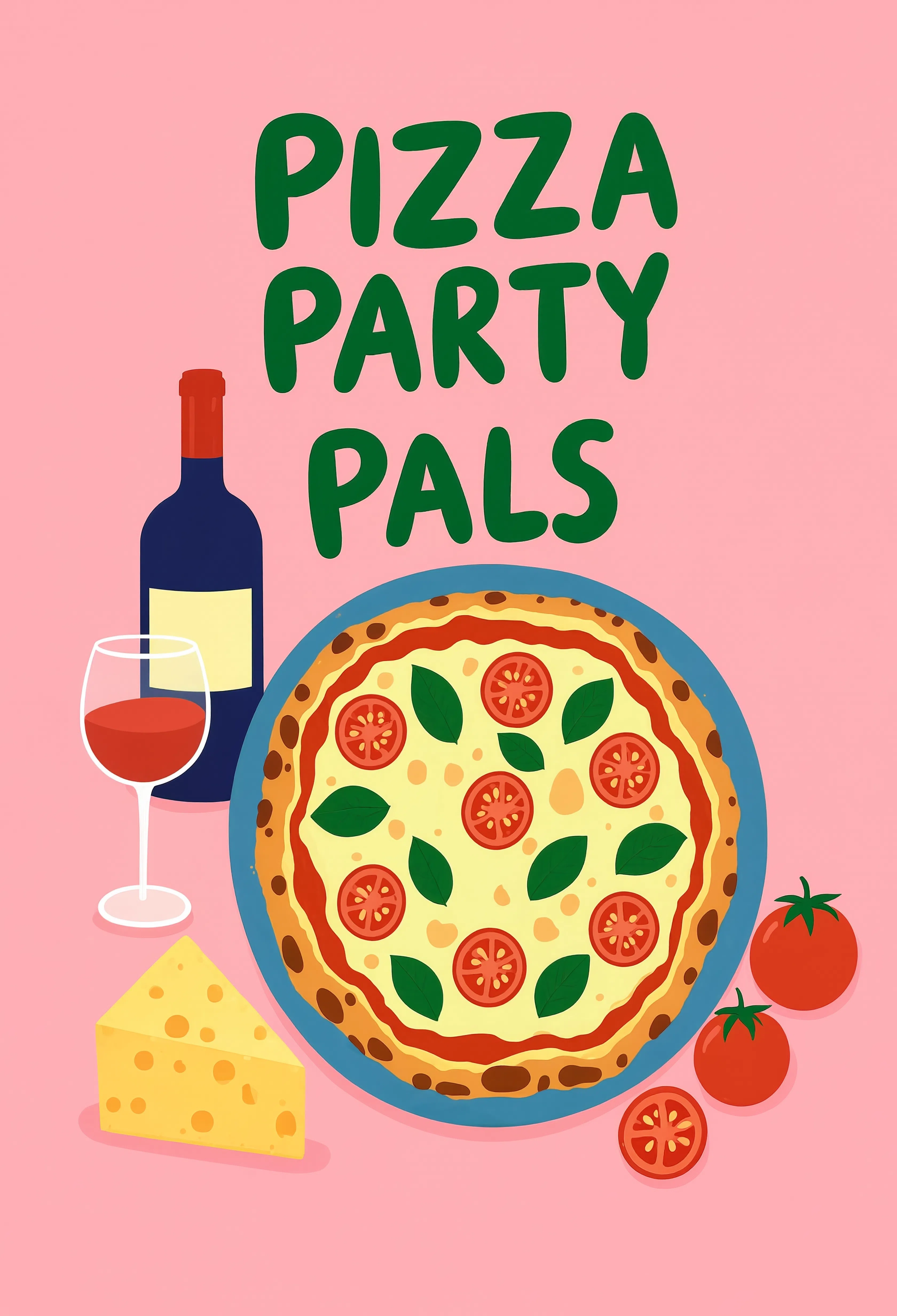 Pizza Party Pals | Contemporary Kitchen Wall Art