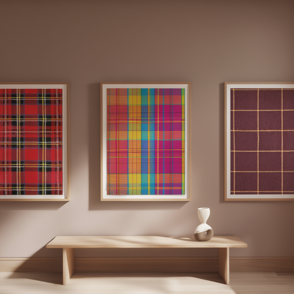 Set of 3 Wall Art Prints | Tartan, Plaid & Madras Patterns