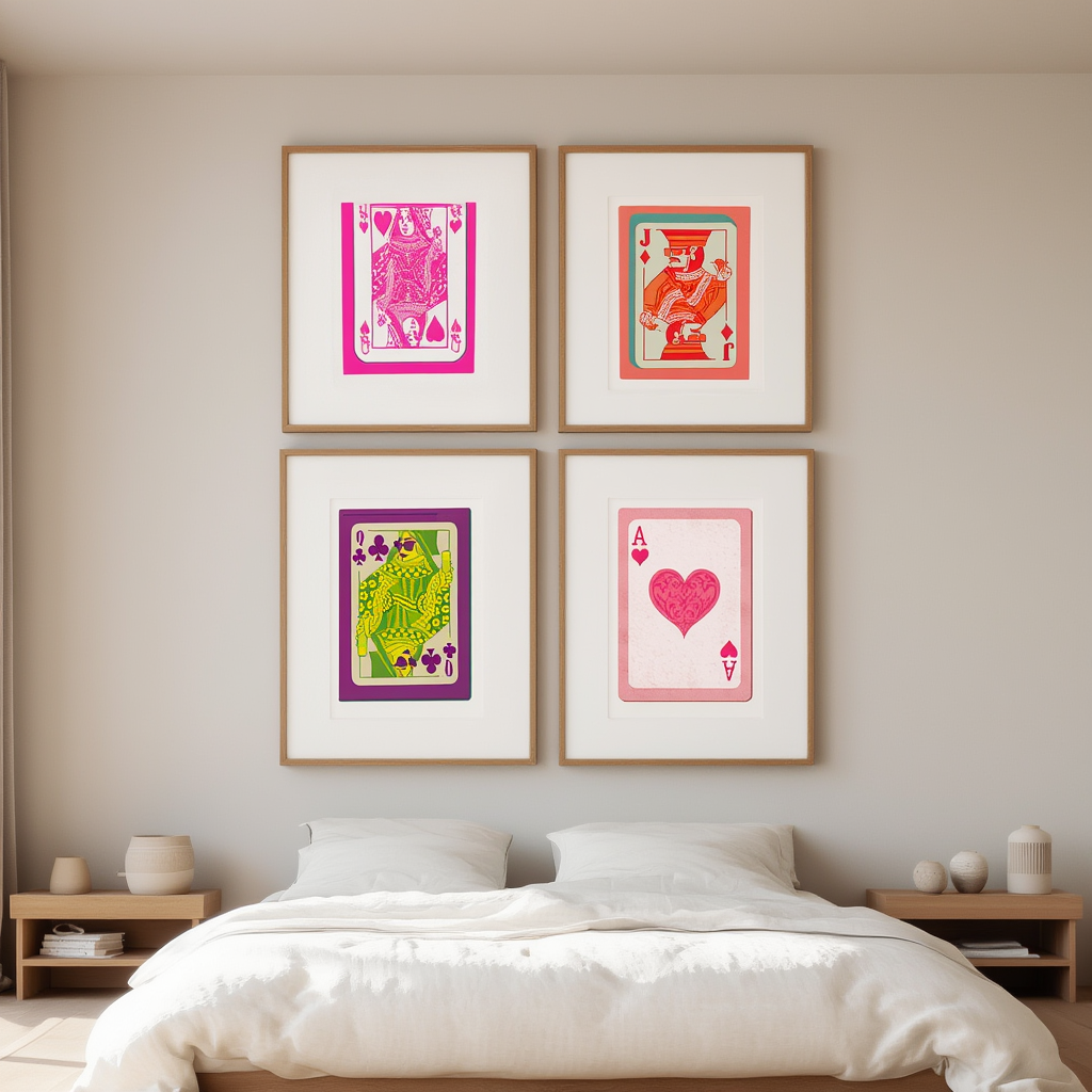 Aces and Queens Cards – Set of 4 Prints