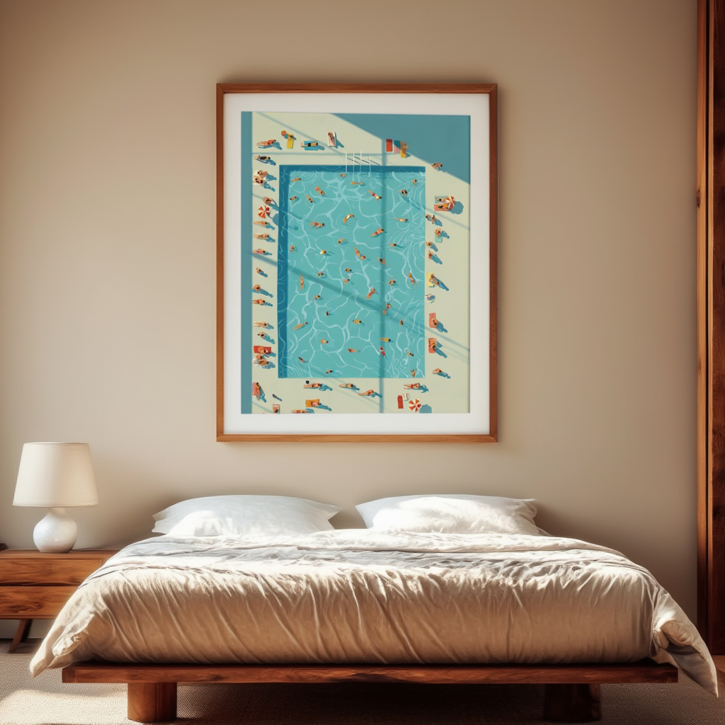 “View of the Pool” Print – Minimalist Poolside Art