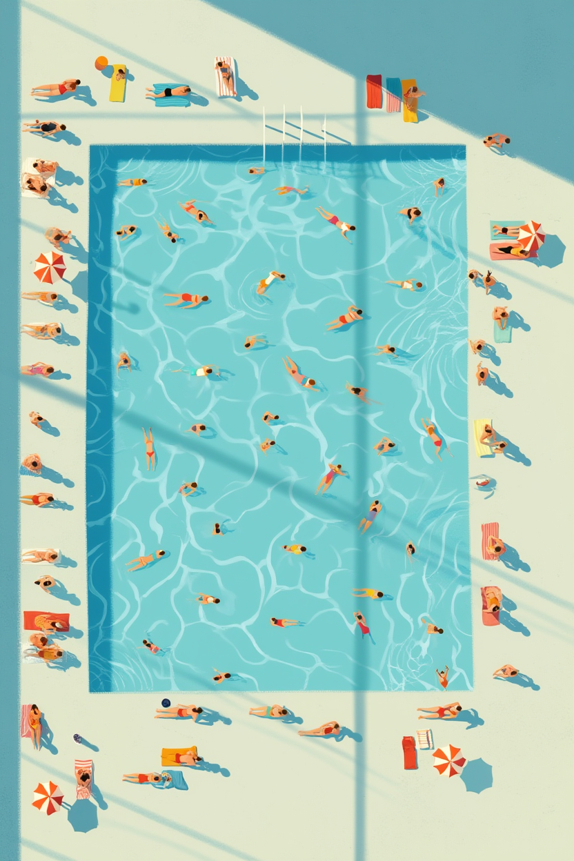 “View of the Pool” Print – Minimalist Poolside Art