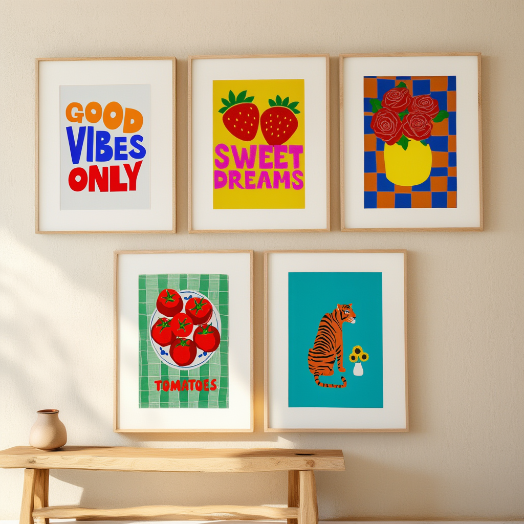 Colourful Electric Blue – Good Vibes 5-Prints