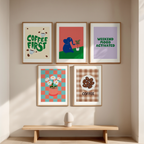 Colourful Electric Green – Weekend Mood Coffee 5-Prints