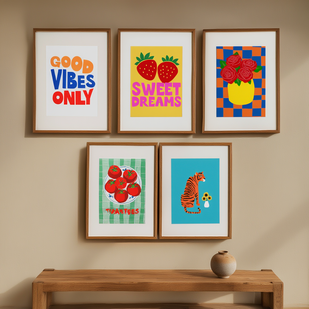 Colourful Electric Blue – Good Vibes 5-Prints