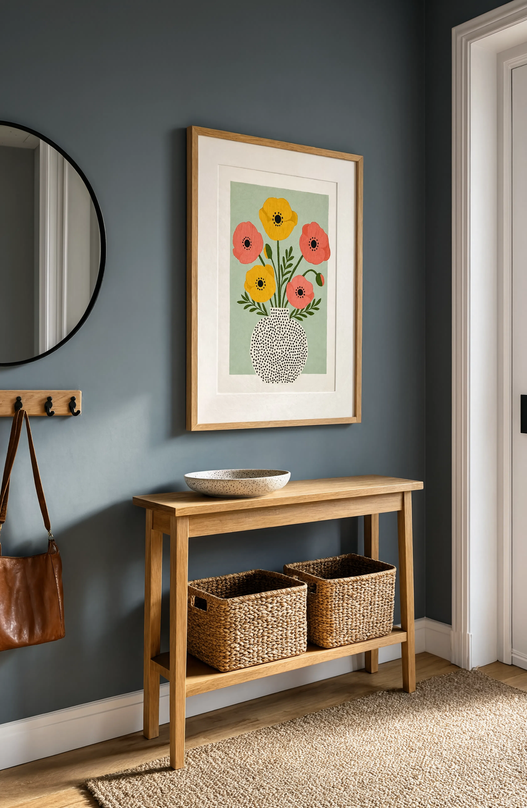 Golden Poppy Vase | Contemporary Botanical Still Life Wall Art