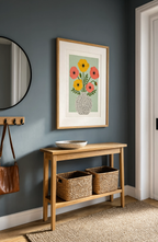 Golden Poppy Vase | Contemporary Botanical Still Life Wall Art