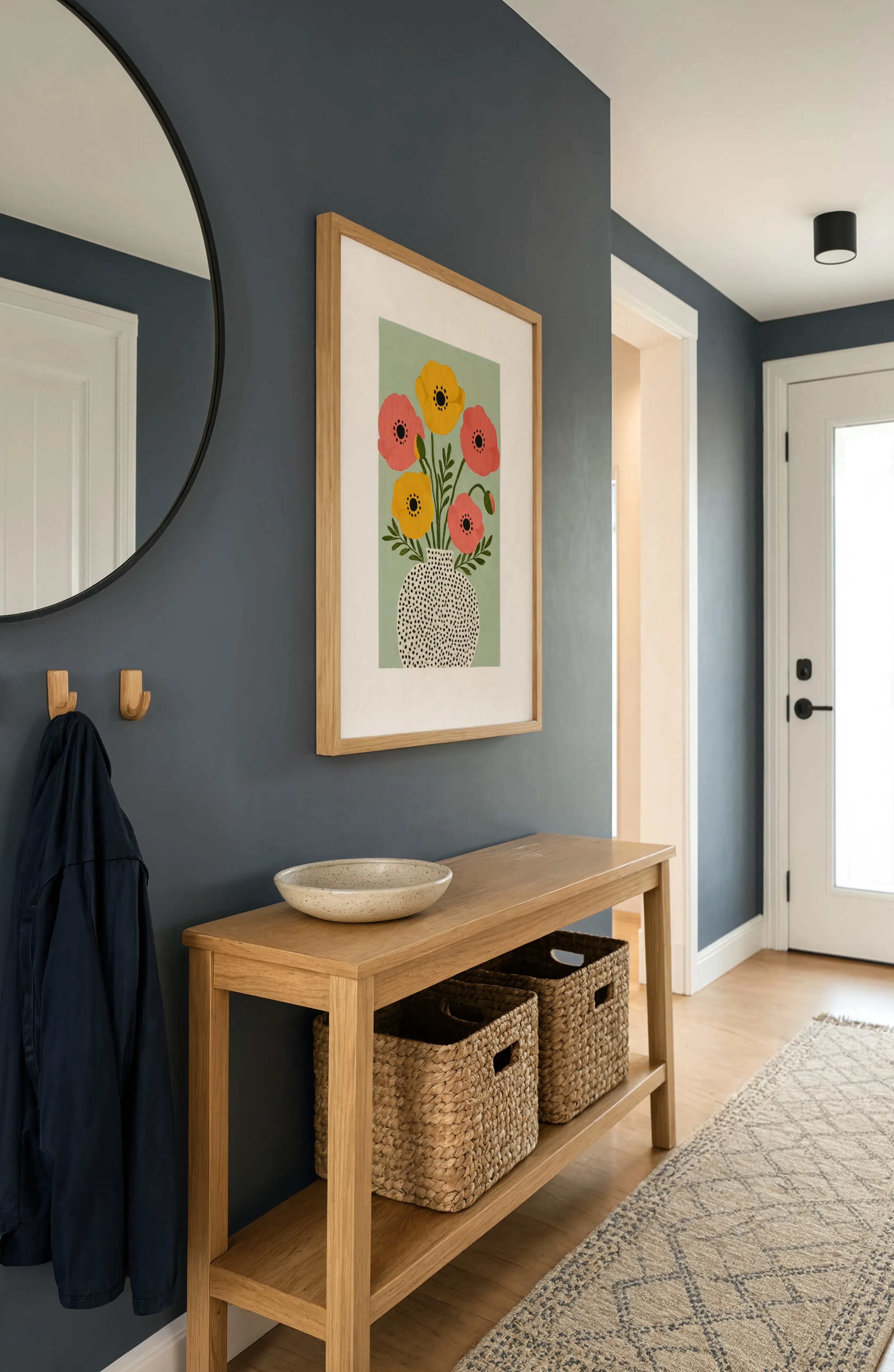 Golden Poppy Vase | Contemporary Botanical Still Life Wall Art