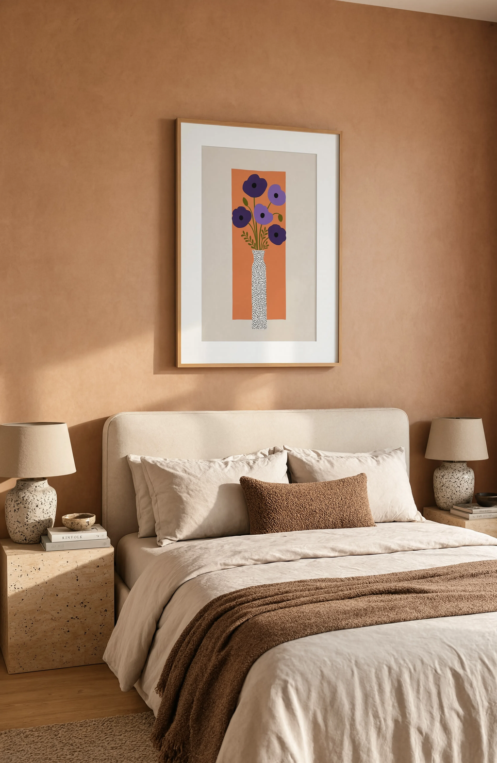Purple Poppy Vase | Contemporary Botanical Still Life Wall Art