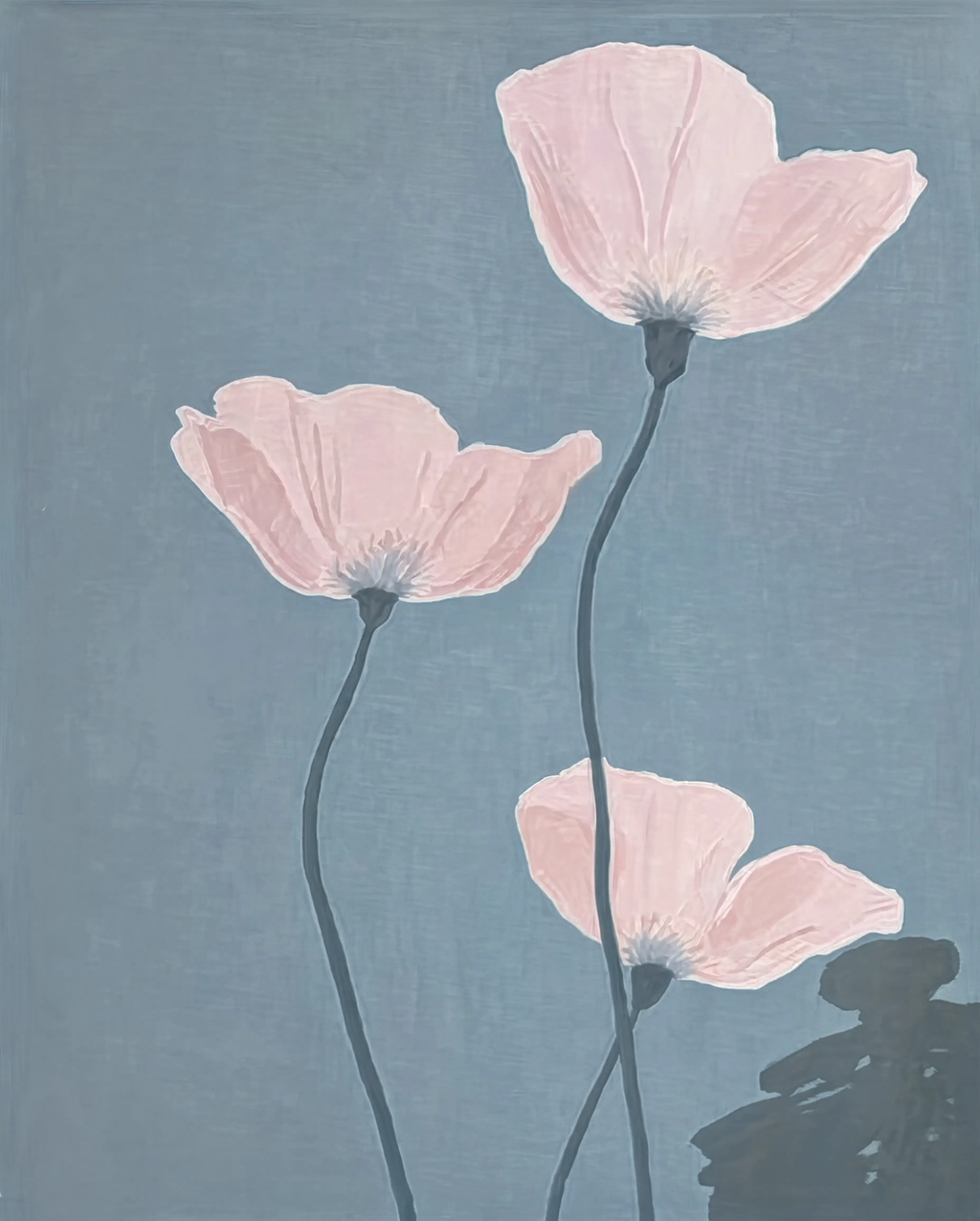 Set of 2 Blue Poppy + Gorgeous Black Woman with Animal II | Contemporary Botanical & Figurative Wall Art Prints