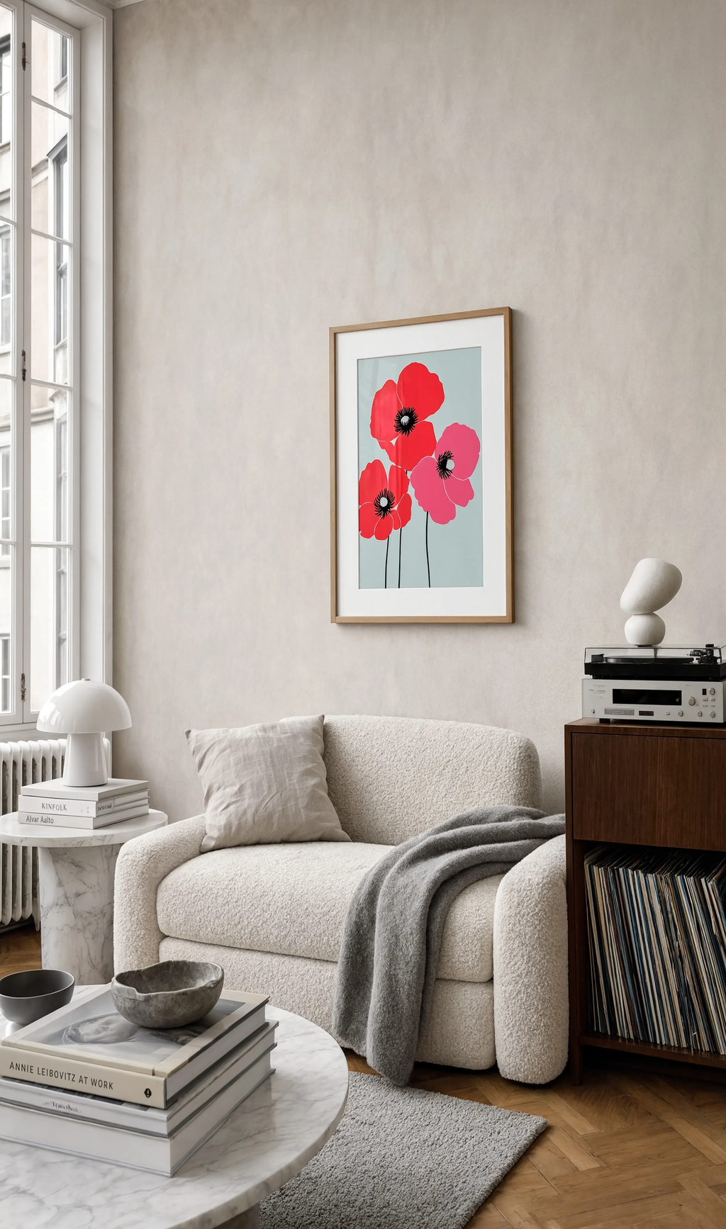 Colourful Poppy Flowers | Contemporary Botanical Art Print