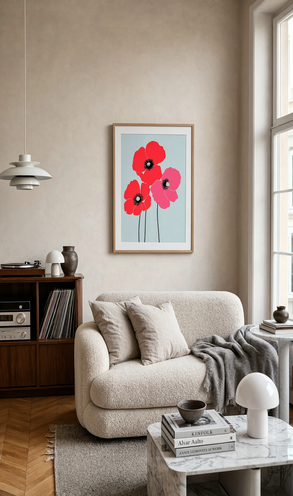 Colourful Poppy Flowers | Contemporary Botanical Art Print