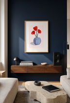Round Striped Vase | Contemporary Still Life Wall Art