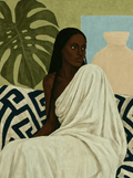 The Draped Goddess | Modern Black Woman Art Print description