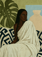 The Draped Goddess | Modern Black Woman Art Print description