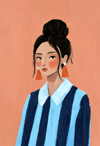 Striped Whimsy | Contemporary Figurative Art Print