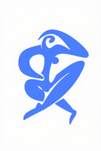 Blue Matisse Line Art – Set of 4 Modern Prints - Hakyarts